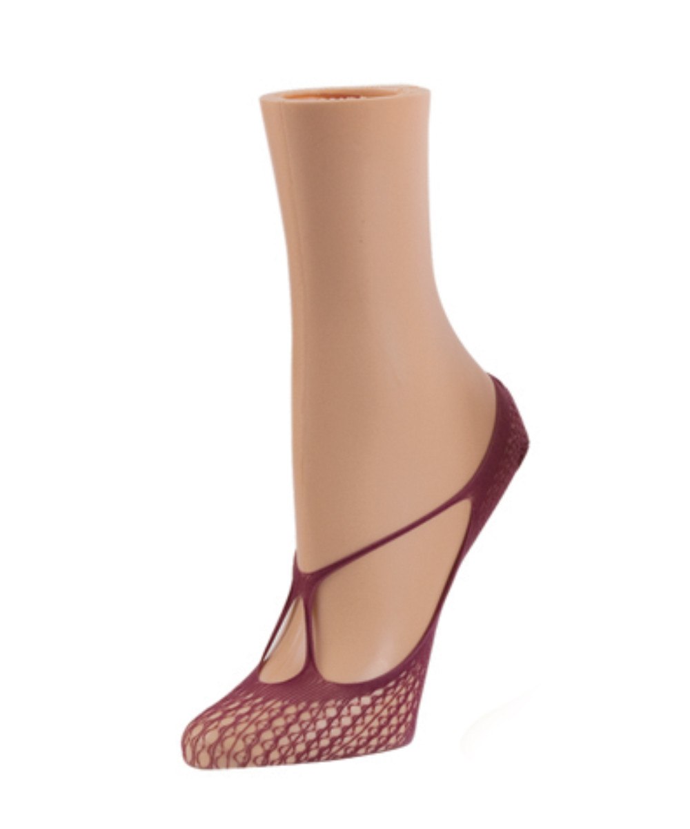 Women's Stranded Net No Show Foot Liners : Color: Tulipwood