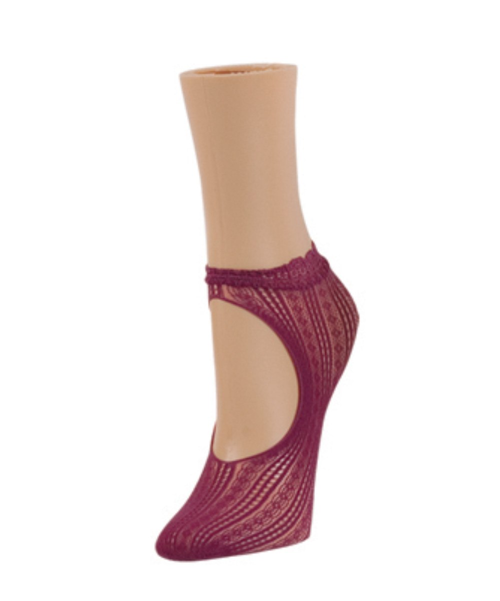 Women's Du-O Net Delicate Lace Loafer Socks : Color: Tulipwood