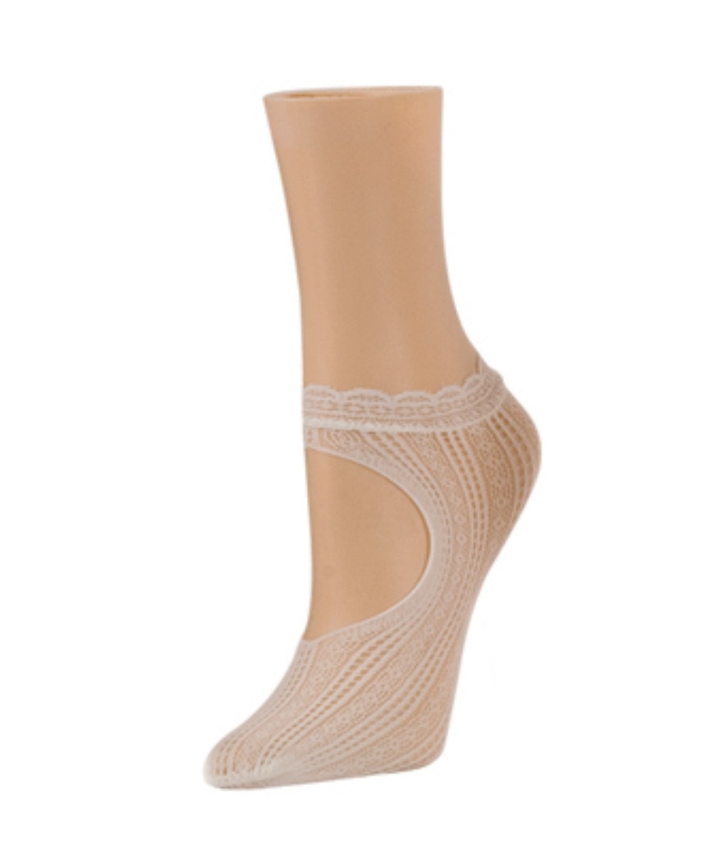 Women's Du-O Net Delicate Lace Loafer Socks : Color: Whisper White