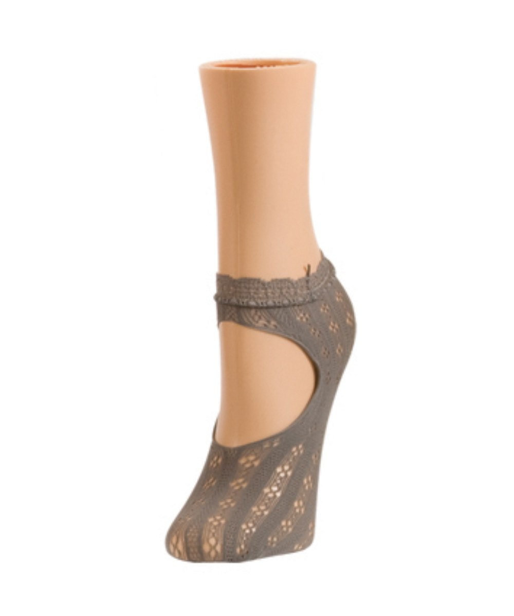 Women's Floral Net Mary Jane Loafer Socks : Color: CloudBurst