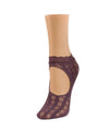 Women's Floral Net Mary Jane Loafer Socks : Color: Grape Compote