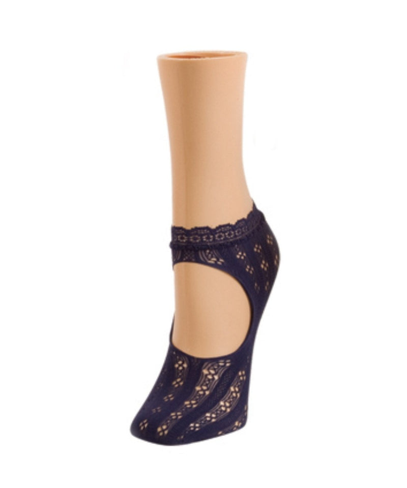 MeMoi Floral Net Loafer Socks
