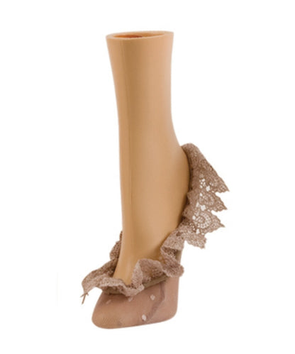 Women's Beyond Lace Fringe Polka Dot Foot Liner Socks : Color: Rose