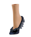 Women's Beyond Lace Fringe Polka Dot Foot Liner Socks : Color: Navy