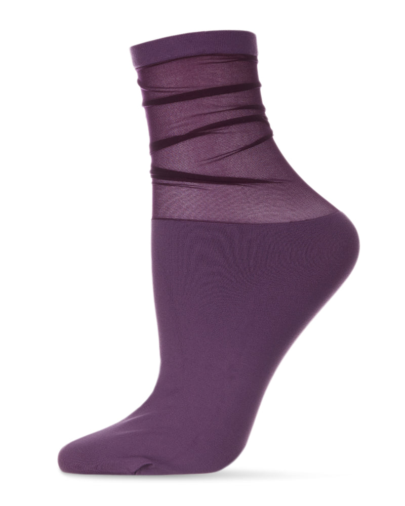 Women's Sheer Top Nylon Ankle Socks