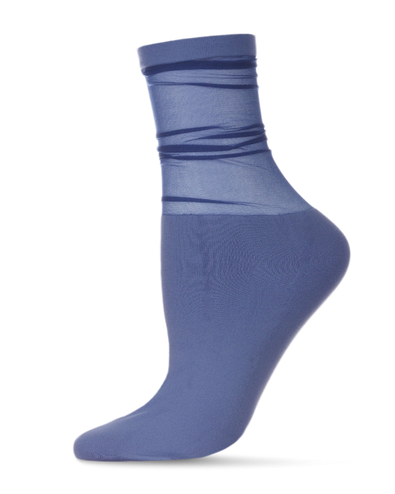 Women's Sheer Top Nylon Ankle Socks