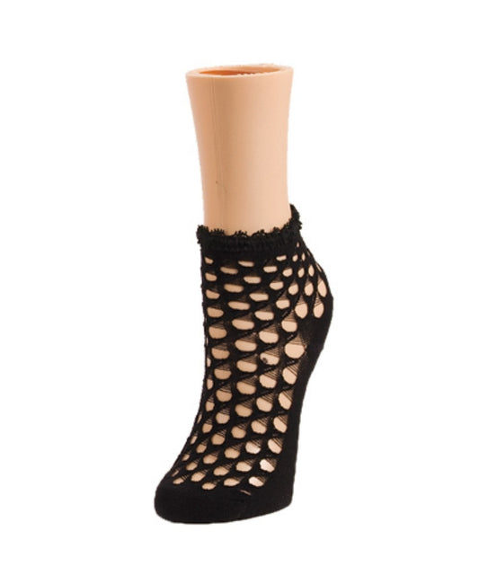 Stranded Dots Women's Ankle Socks : Color: Black