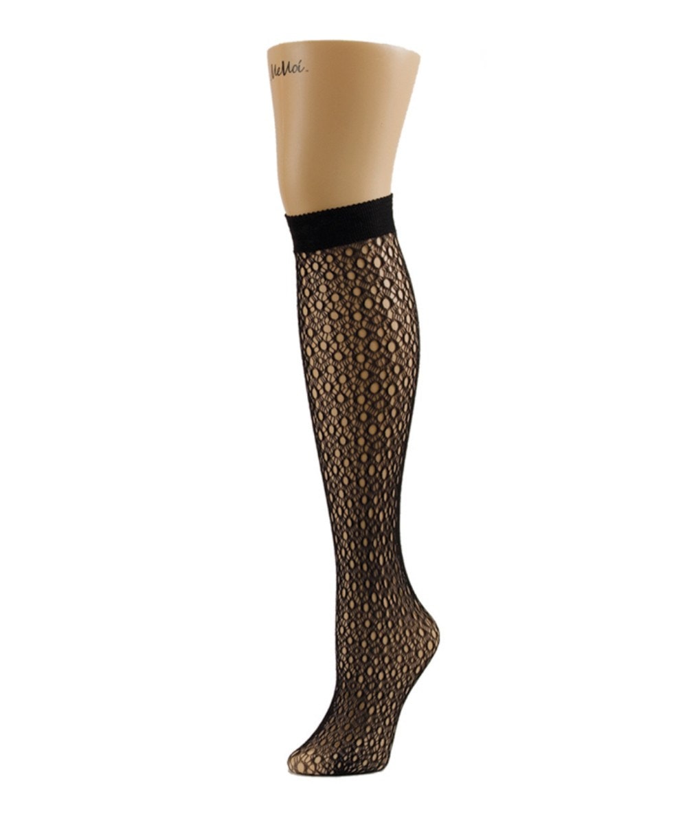 Women's Femi-O Eyelet Lace Knee High Socks : Color: Black