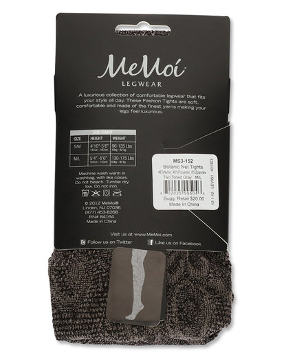 Women's Botanic Scene Net Tights : Color: Two Tone Gray