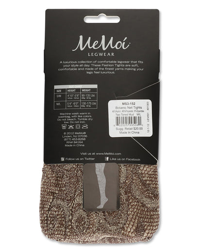 Women's Botanic Scene Net Tights : Color: Two Tone Mud
