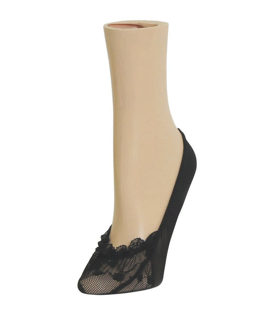 Women's Leaf Twirl Sheer No Show Liner Socks : Color: Black