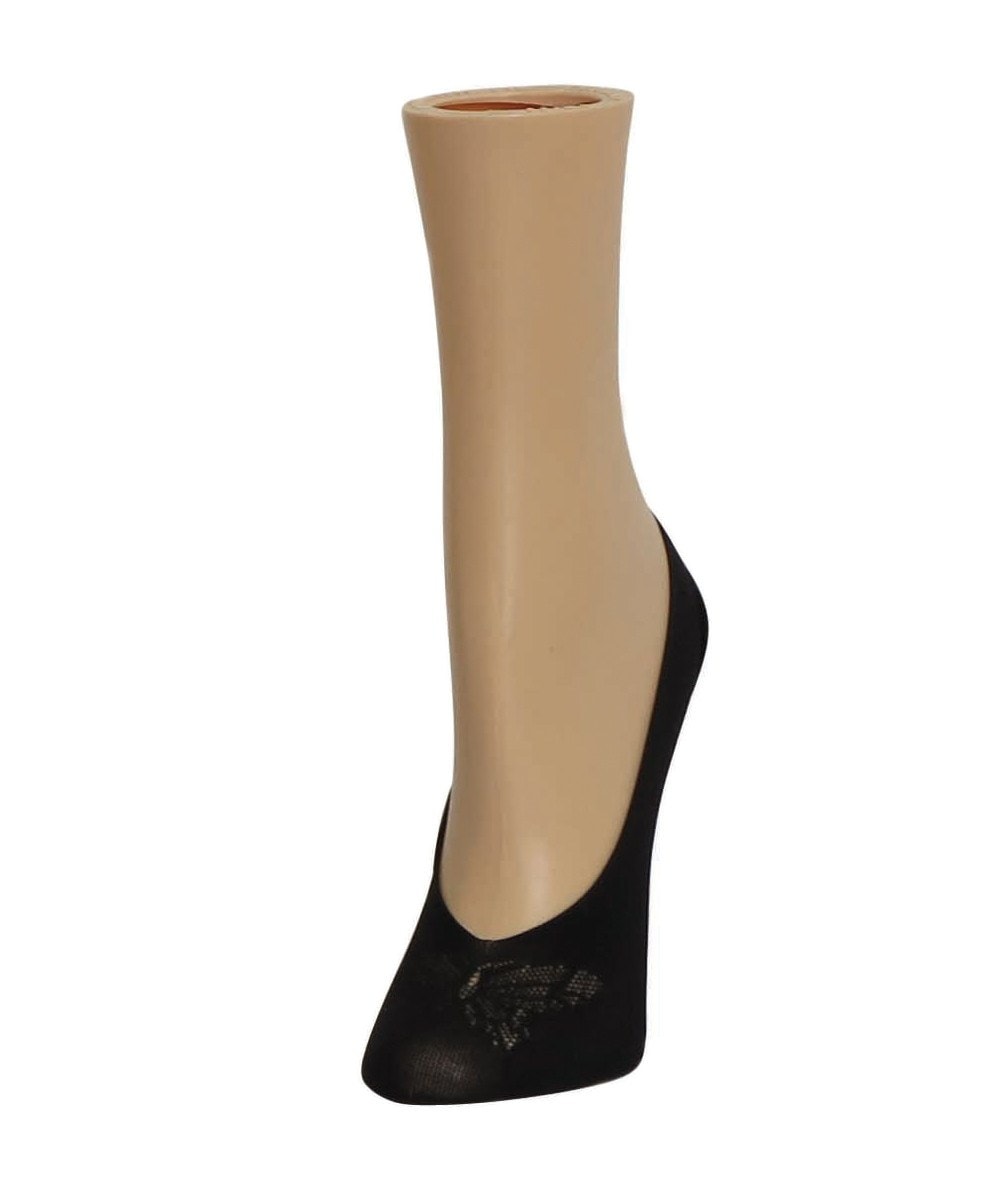 Women's Butterfly Front No Show Liner Socks : Color: Black