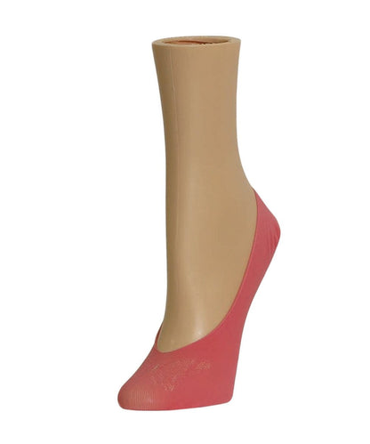 Women's Butterfly Front No Show Liner Socks : Color: Calypso Coral
