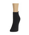 Textured Striped Cotton Blend Anklet Socks : Color: Black