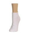 Textured Striped Cotton Blend Anklet Socks : Color: White