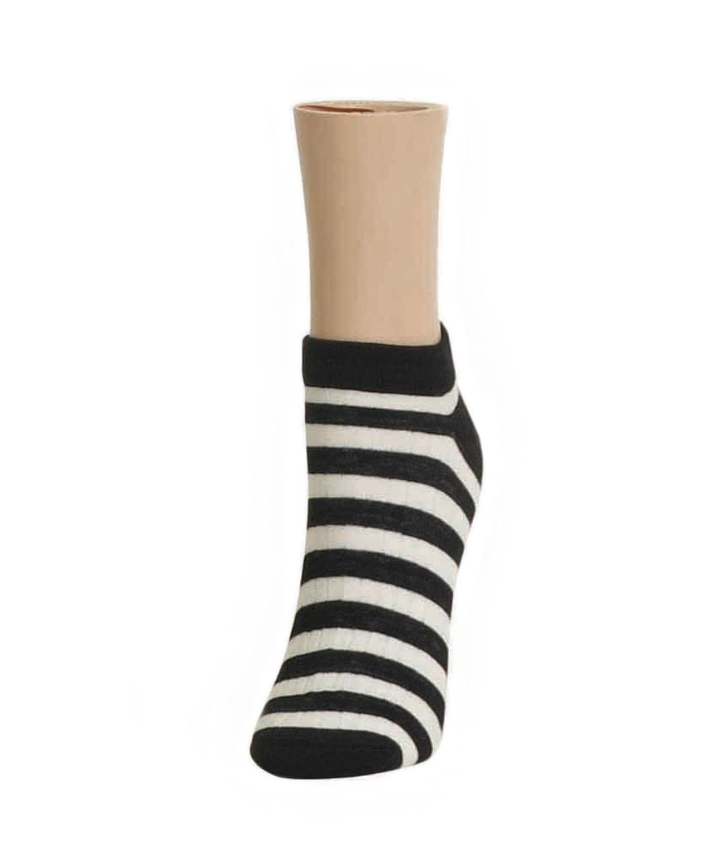 Color Striped Low-Cut Women's Anklet Socks : Color: Black