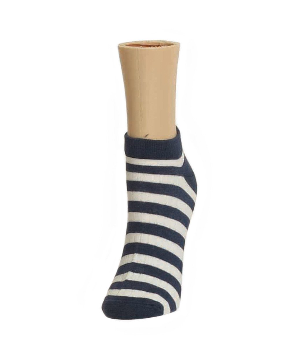 Color Striped Low-Cut Women's Anklet Socks : Color: Deep Cobalt