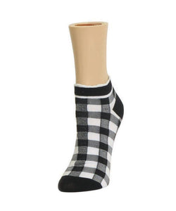 MeMoi Checkerboard Soft-Fit Cotton-Rich Low Cut Sock