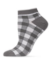 Checkerboard Soft-Fit Cotton-Rich Low Cut Sock : Color: Black