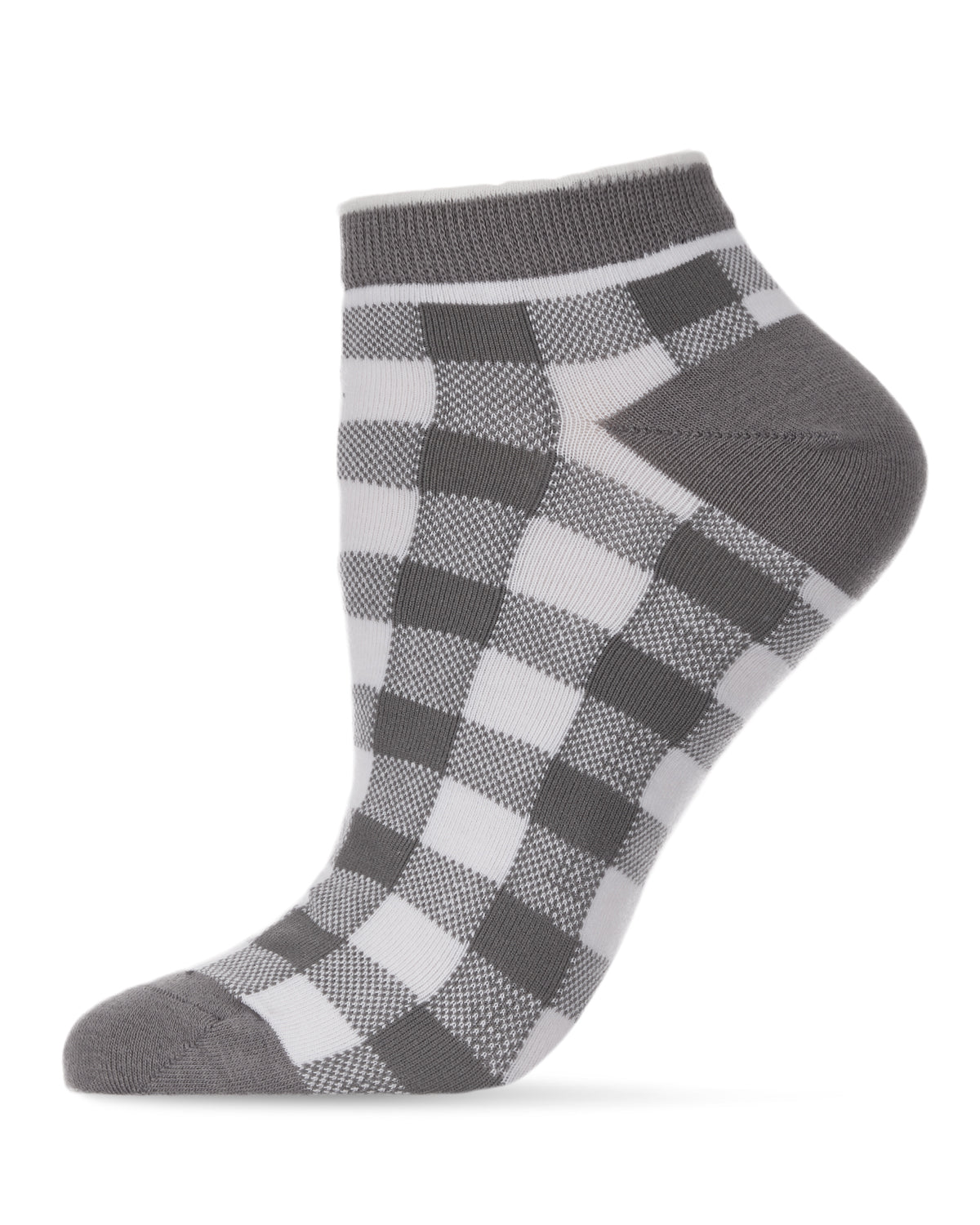 Checkerboard Soft-Fit Cotton-Rich Low Cut Sock : Color: Black