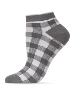 Checkerboard Soft-Fit Cotton-Rich Low Cut Sock