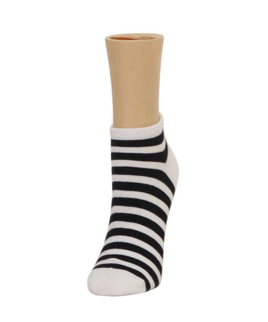 Classic Stripe Soft-Fit Cotton-Rich Low Cut Happy Sock : Color: Black