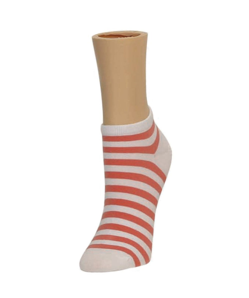 MeMoi Classic Stripe Soft-Fit Cotton-Rich Low Cut Happy Sock