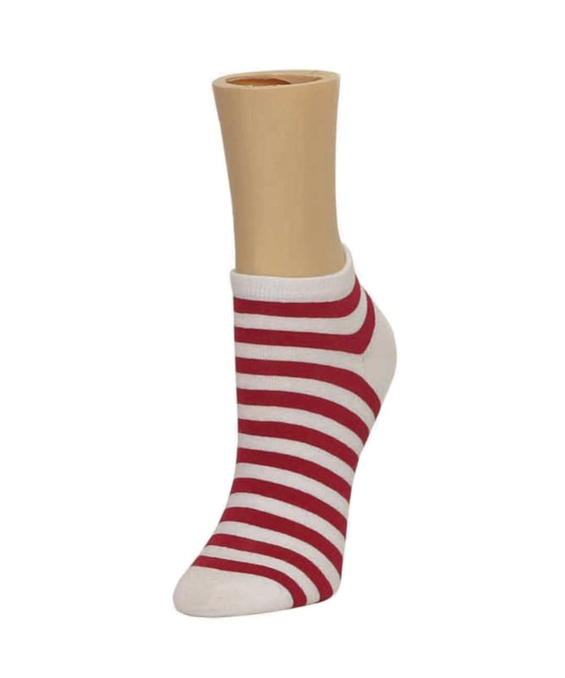 MeMoi Classic Stripe Soft-Fit Cotton-Rich Low Cut Happy Sock
