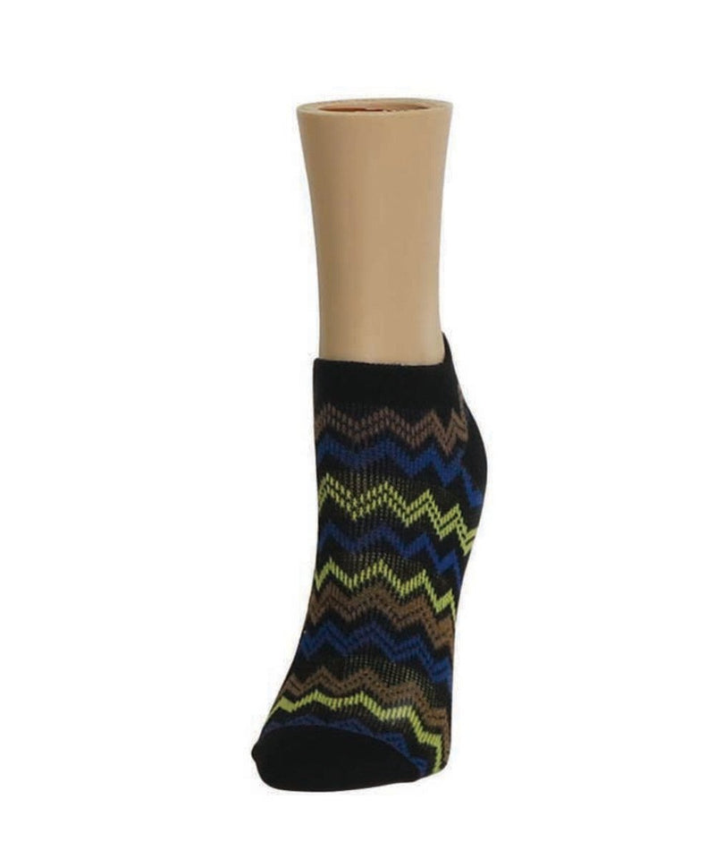 MeMoi Color Zag Running Soft-Fit Cotton-Rich Low Cut Women's Socks
