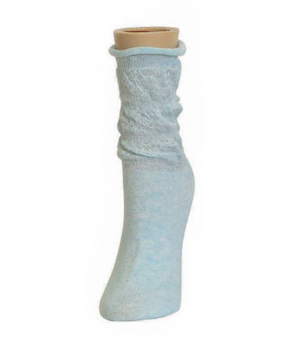 Subtle Slouch Cotton Blend Roll Cuff Ankle Socks : Color: Tempest