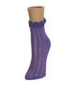 Thick-N-Sheer Ruffle Cuff Cotton Blend Ankle Socks : Color: Amethyst Orchid