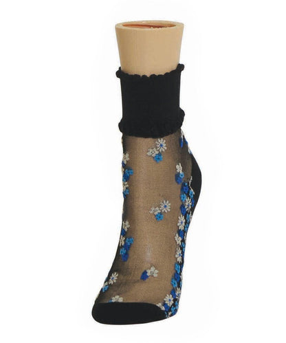 Garden Splash Women's Cotton Blend Ankle Socks : Color: Black