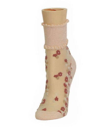 Garden Splash Women's Cotton Blend Ankle Socks : Color: Scallop Shell