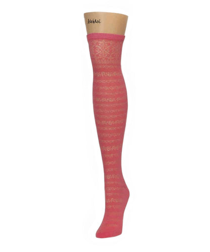 Elegante Over The Knee Warm Cotton Blend Socks : Color: Calypso Coral