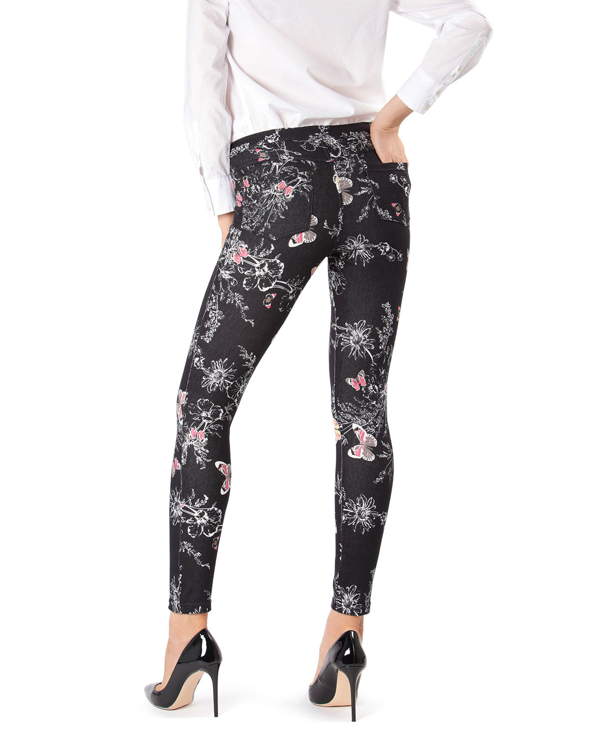 Women's Mariposa Butterfly Leggings : Color: Black
