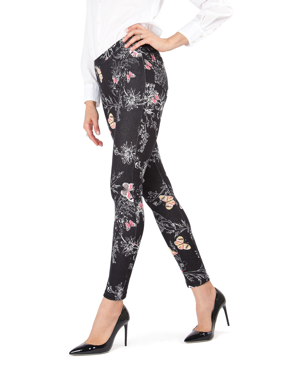Women's Mariposa Butterfly Leggings : Color: Black