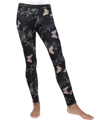 Women's Mariposa Butterfly Leggings : Color: Black
