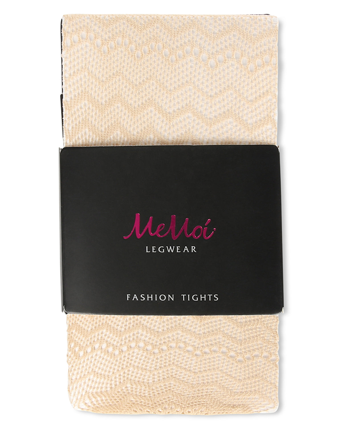 Alternate Zig Zag Pattern Net Tights : Color: Sesame