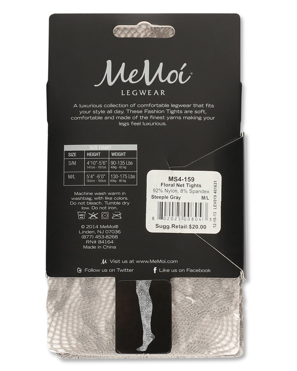 Feminine Floral Netted Breathable Tights : Color: Steeple Gray