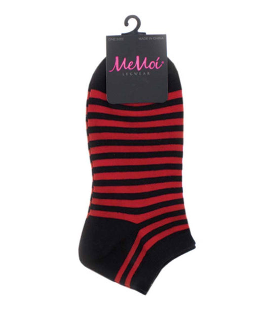 MonoStripes Soft-Fit Cotton Blend Low-Cut Socks : Color: Chili Pepper