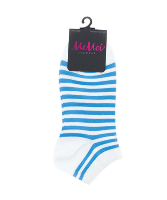 MonoStripes Soft-Fit Cotton Blend Low-Cut Socks : Color: Diva Blue