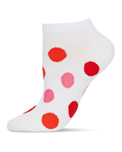 Polka Dance Soft-Fit Cotton-Rich Low Cut Women's Socks : Color: Chili Pepper