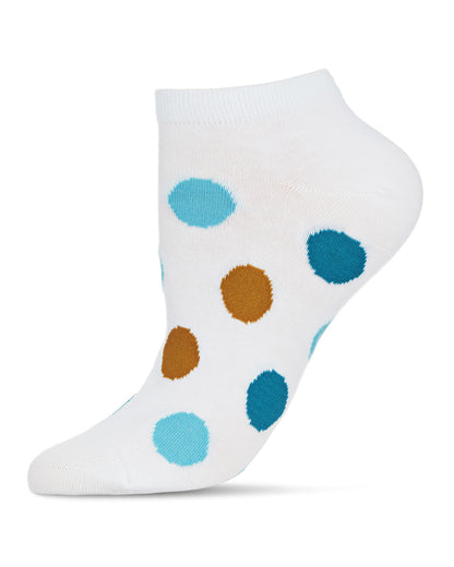 Polka Dance Soft-Fit Cotton-Rich Low Cut Women's Socks : Color: Diva Blue