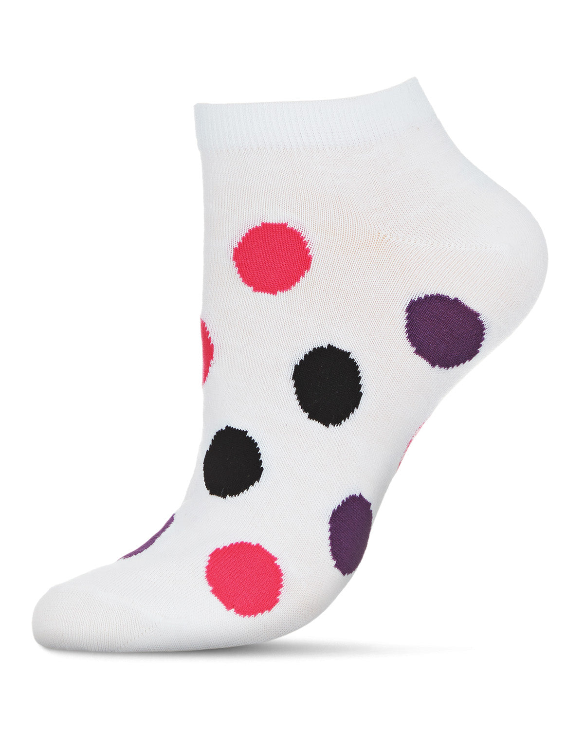 Polka Dance Soft-Fit Cotton-Rich Low Cut Women's Socks : Color: Purple