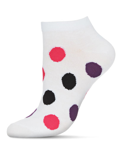 Polka Dance Soft-Fit Cotton-Rich Low Cut Women's Socks : Color: Purple