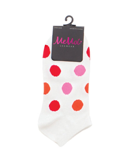 Polka Dance Soft-Fit Cotton-Rich Low Cut Women's Socks : Color: Chili Pepper
