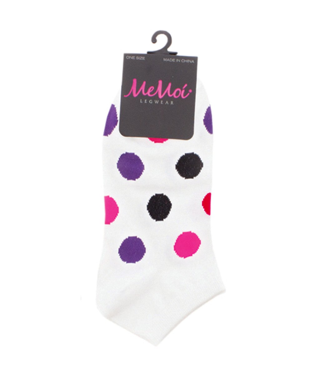 Polka Dance Soft-Fit Cotton-Rich Low Cut Women's Socks : Color: Chili Pepper