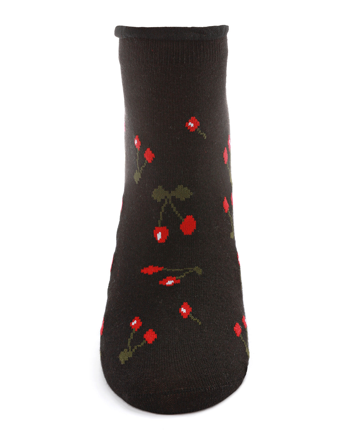 Cherry Blossom Cotton Blend Low-Cut Running Socks : Color: Black