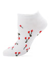 Cherry Blossom Cotton Blend Low-Cut Running Socks : Color: White
