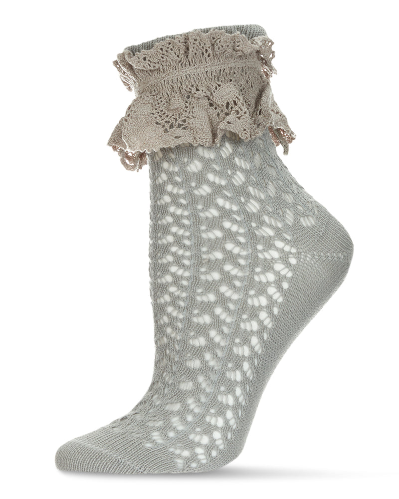 Whimsy Lace Combed Cotton Women's Ankle Socks